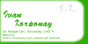 ivan korponay business card